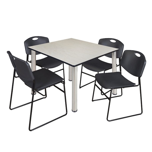 Regency Kee Square Table & Chair Set, Wood, Metal, Polypropylene Top TB4848PLBPCM44BK - main